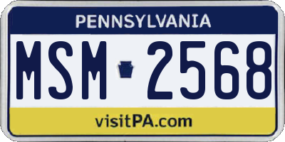PA license plate MSM2568