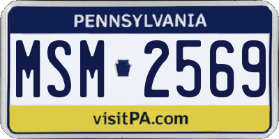 PA license plate MSM2569