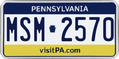 PA license plate MSM2570