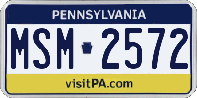 PA license plate MSM2572