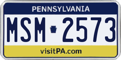 PA license plate MSM2573