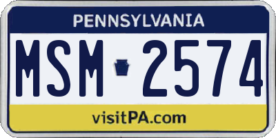 PA license plate MSM2574