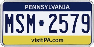 PA license plate MSM2579