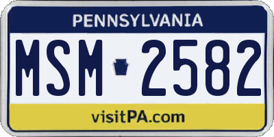PA license plate MSM2582