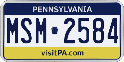 PA license plate MSM2584