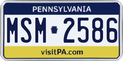 PA license plate MSM2586