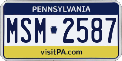 PA license plate MSM2587