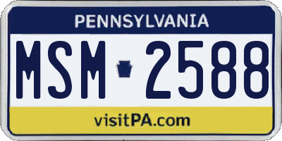 PA license plate MSM2588
