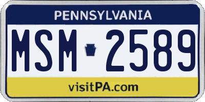 PA license plate MSM2589