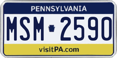 PA license plate MSM2590