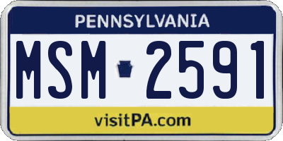 PA license plate MSM2591