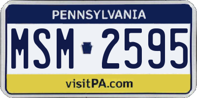 PA license plate MSM2595