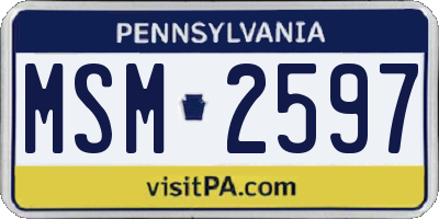 PA license plate MSM2597