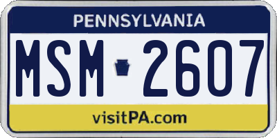 PA license plate MSM2607