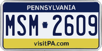PA license plate MSM2609