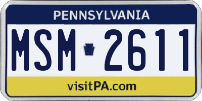 PA license plate MSM2611