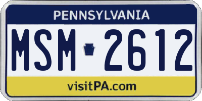 PA license plate MSM2612