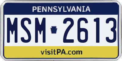 PA license plate MSM2613