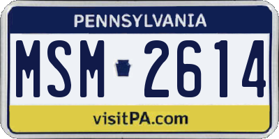 PA license plate MSM2614