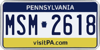 PA license plate MSM2618