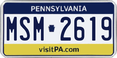 PA license plate MSM2619