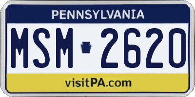 PA license plate MSM2620