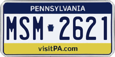 PA license plate MSM2621