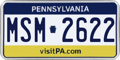 PA license plate MSM2622