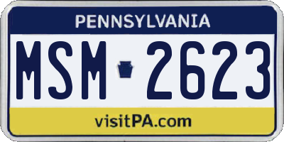 PA license plate MSM2623