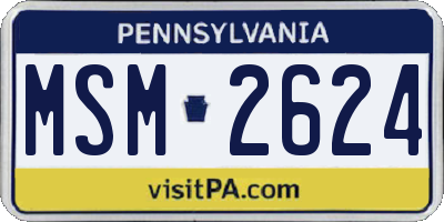 PA license plate MSM2624