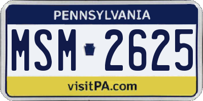 PA license plate MSM2625