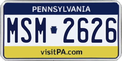 PA license plate MSM2626