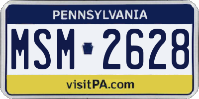PA license plate MSM2628