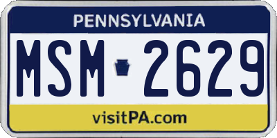 PA license plate MSM2629
