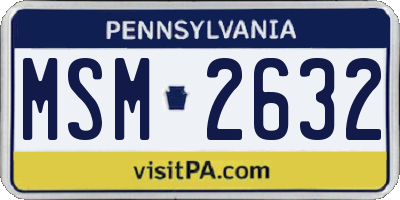 PA license plate MSM2632