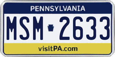 PA license plate MSM2633