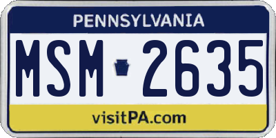 PA license plate MSM2635