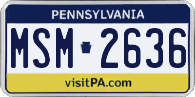 PA license plate MSM2636