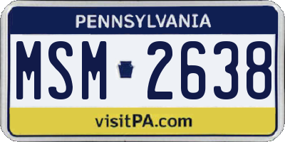 PA license plate MSM2638