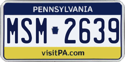 PA license plate MSM2639