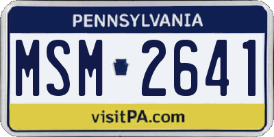 PA license plate MSM2641