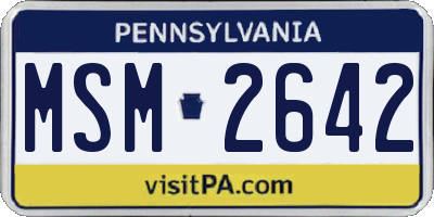 PA license plate MSM2642