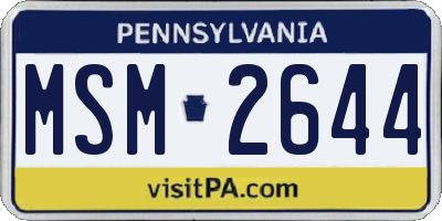 PA license plate MSM2644
