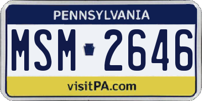 PA license plate MSM2646