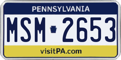 PA license plate MSM2653