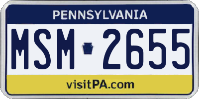 PA license plate MSM2655