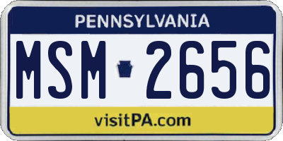 PA license plate MSM2656
