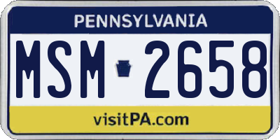 PA license plate MSM2658