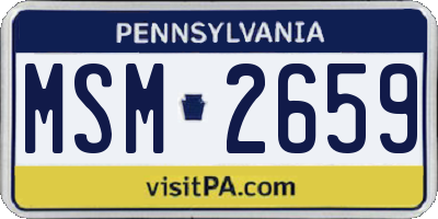 PA license plate MSM2659