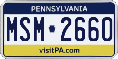 PA license plate MSM2660